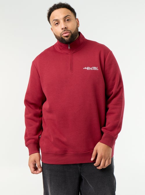 Sudadera de felpa cálida con cuello con cremallera - Kiabi Sudadera de felpa cálida con cuello con cremallera - Kiabi
