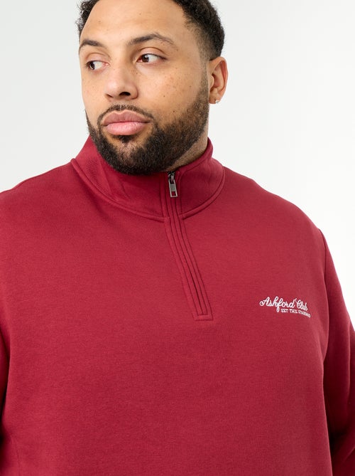 Sudadera de felpa cálida con cuello con cremallera - Kiabi Sudadera de felpa cálida con cuello con cremallera - Kiabi