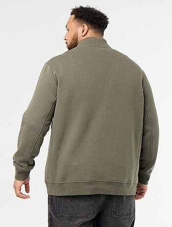 Sudadera de felpa cálida con cuello con cremallera