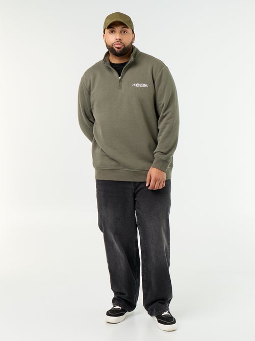 Sudadera de felpa cálida con cuello con cremallera - Kiabi Sudadera de felpa cálida con cuello con cremallera - Kiabi
