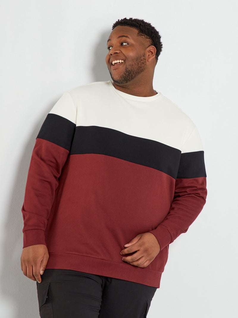 Sudadera de felpa colorblock BLANCO - Kiabi