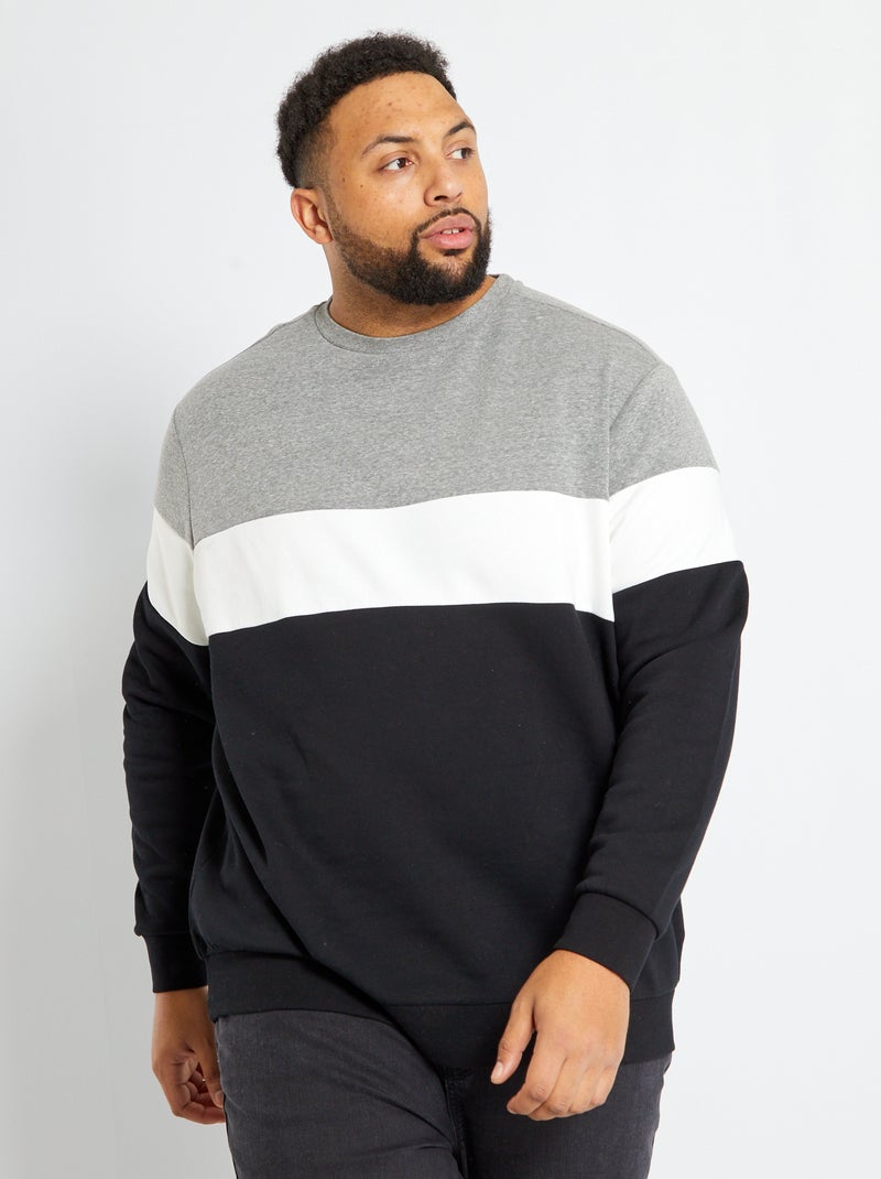 Sudadera de felpa colorblock Negro - Kiabi
