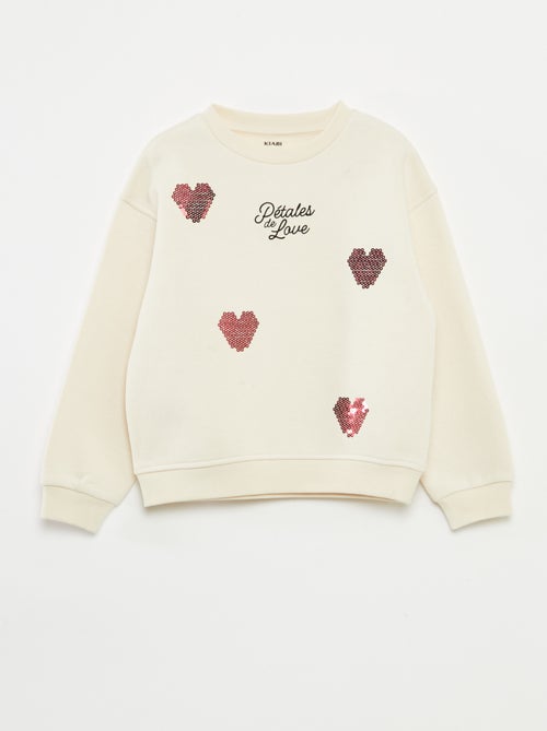 Sudadera de felpa con adorno de strass - Kiabi