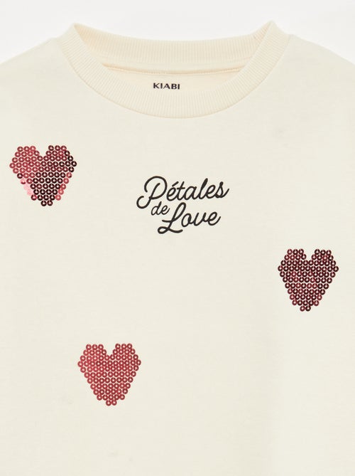 Sudadera de felpa con adorno de strass - Kiabi