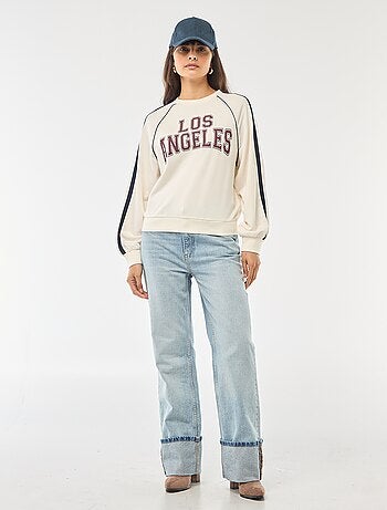 Sudadera de felpa con bandas contrastantes