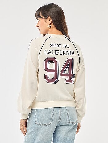 Sudadera de felpa con bandas contrastantes