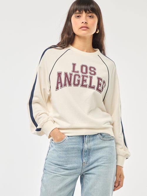 Sudadera de felpa con bandas contrastantes - Kiabi