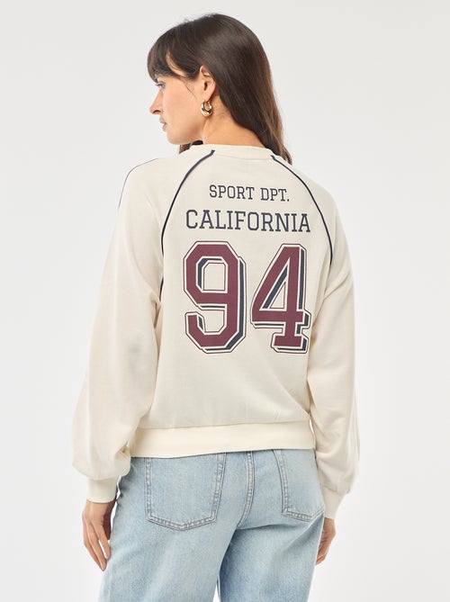 Sudadera de felpa con bandas contrastantes - Kiabi