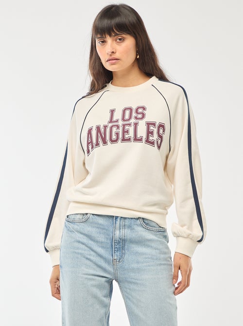 Sudadera de felpa con bandas contrastantes - Kiabi