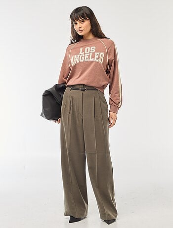 Sudadera de felpa con bandas contrastantes