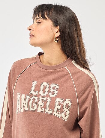 Sudadera de felpa con bandas contrastantes