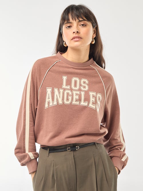 Sudadera de felpa con bandas contrastantes - Kiabi