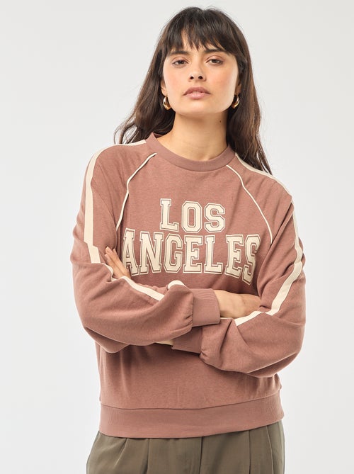 Sudadera de felpa con bandas contrastantes - Kiabi