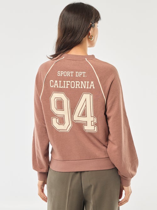 Sudadera de felpa con bandas contrastantes - Kiabi