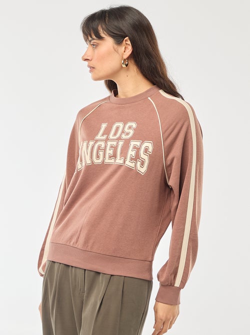 Sudadera de felpa con bandas contrastantes - Kiabi