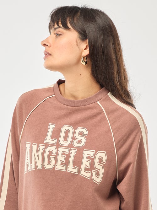 Sudadera de felpa con bandas contrastantes - Kiabi