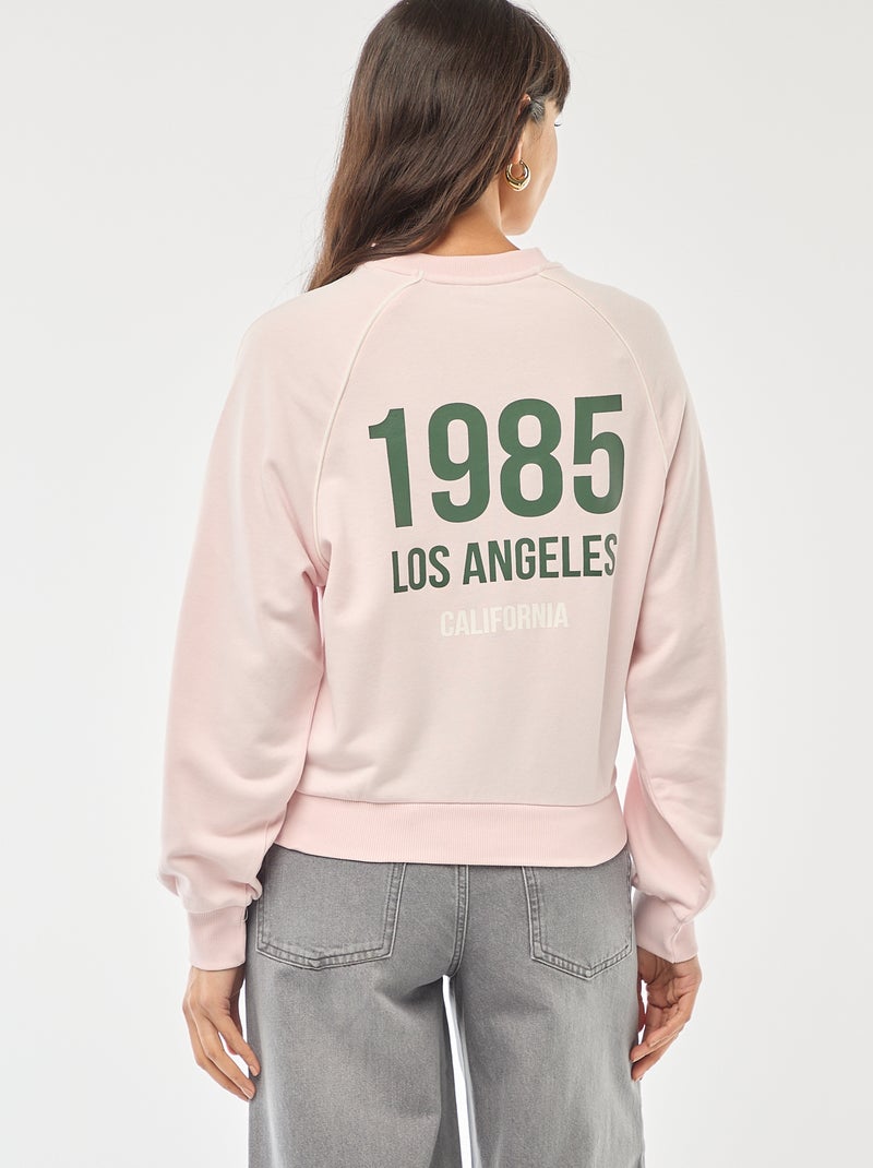 Sudadera de felpa con bandas contrastantes Rosa - Kiabi