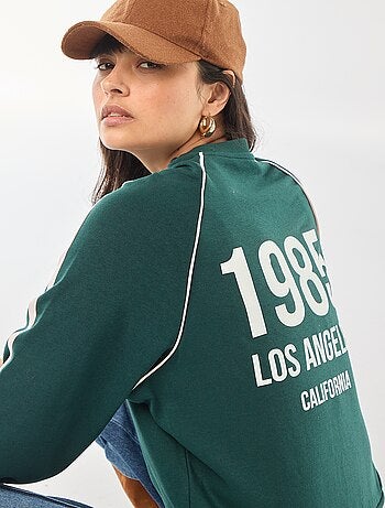 Sudadera de felpa con bandas contrastantes