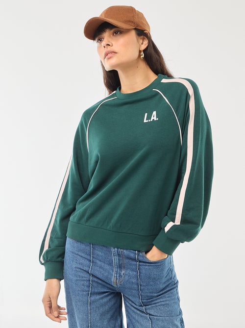 Sudadera de felpa con bandas contrastantes - Kiabi