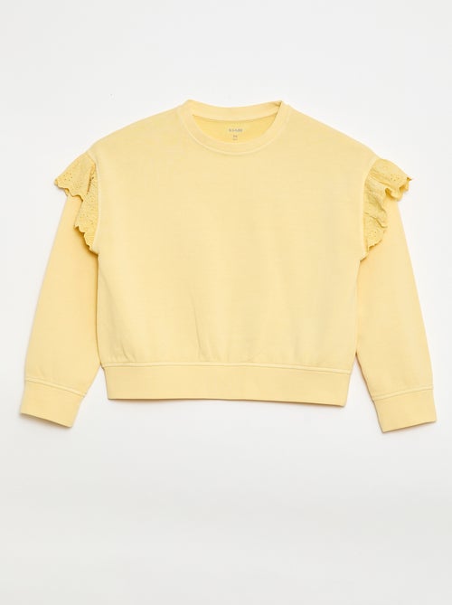 Sudadera de felpa con bordados ingleses - Kiabi