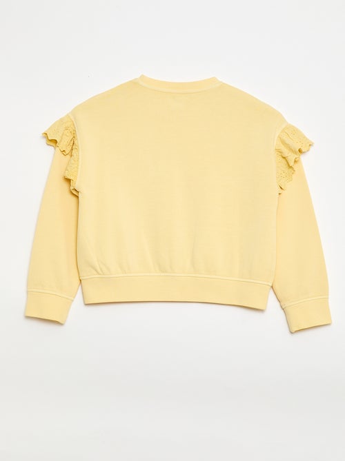 Sudadera de felpa con bordados ingleses - Kiabi