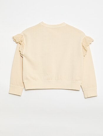 Sudadera de felpa con bordados ingleses