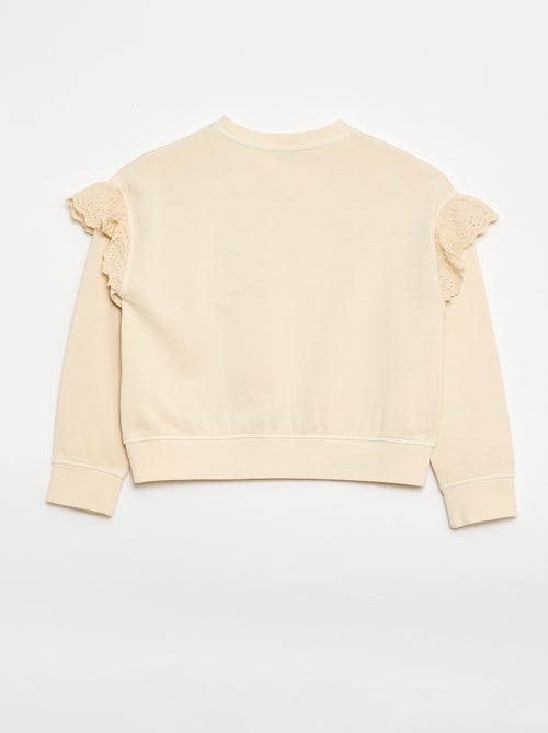 Sudadera de felpa con bordados ingleses - Kiabi Sudadera de felpa con bordados ingleses - Kiabi