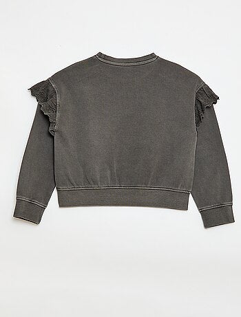 Sudadera de felpa con bordados ingleses