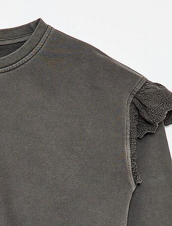 Sudadera de felpa con bordados ingleses