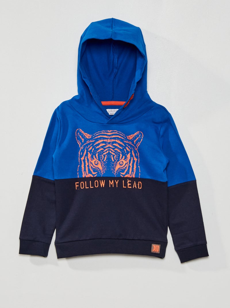 Sudadera de felpa con capucha AZUL - Kiabi