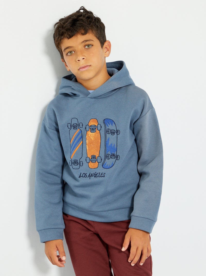 Sudadera de felpa con capucha AZUL - Kiabi