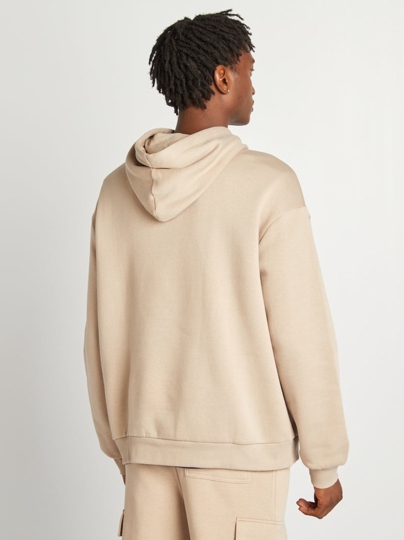 Sudadera de felpa con capucha beige - Kiabi