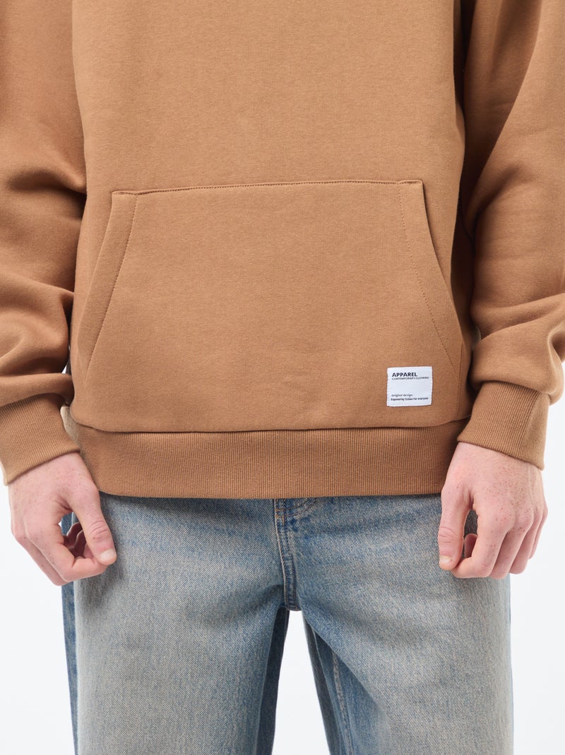 Sudadera de felpa con capucha Beige - Kiabi