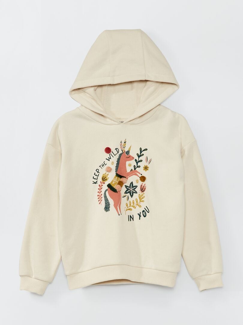 Sudadera de felpa con capucha BEIGE - Kiabi