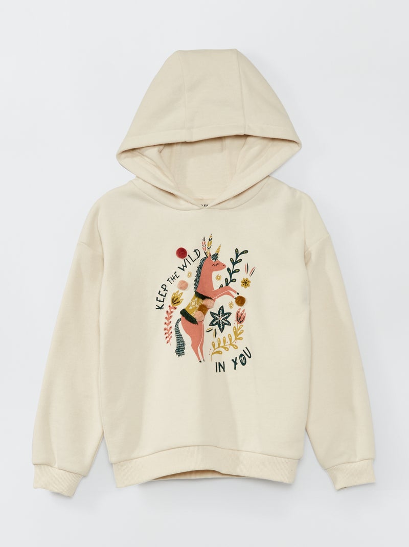 Sudadera de felpa con capucha BEIGE - Kiabi