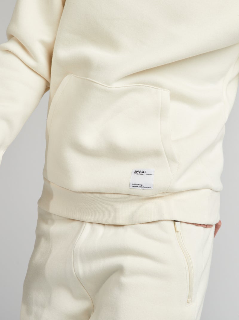 Sudadera de felpa con capucha BLANCO - Kiabi