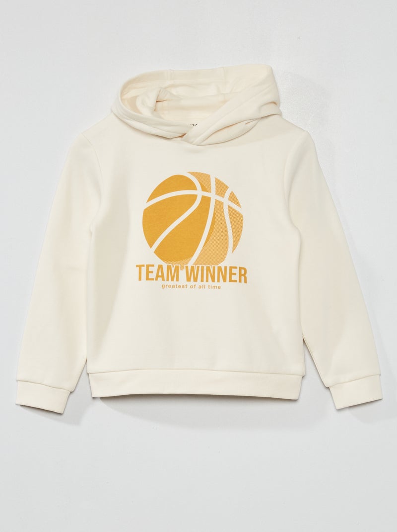 Sudadera de felpa con capucha BLANCO - Kiabi
