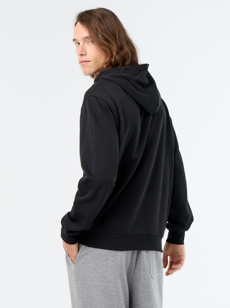 Sudadera de felpa con capucha estampada Negro - Kiabi
