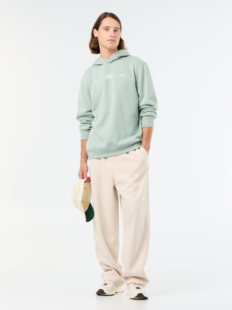 Sudadera de felpa con capucha estampada Verde - Kiabi