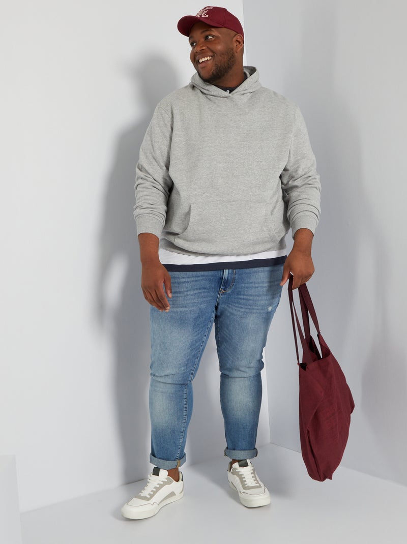 Sudadera de felpa con capucha GRIS - Kiabi