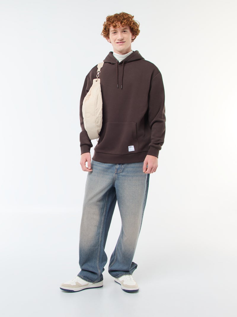 Sudadera de felpa con capucha Marron - Kiabi