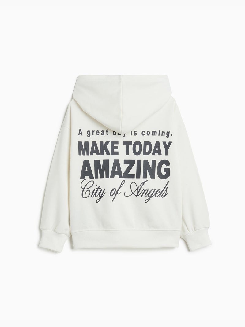 Sudadera de felpa con capucha, MO Fashion Blanco - Kiabi