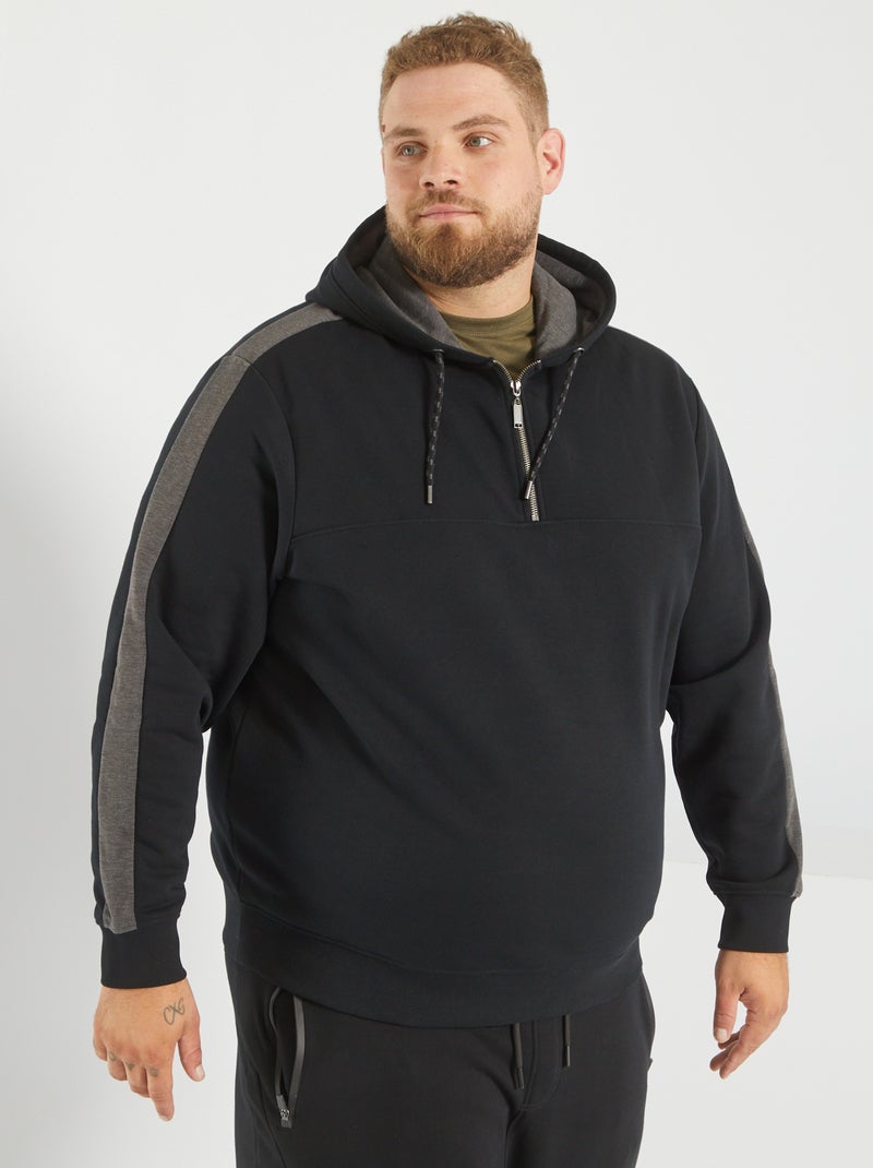 Sudadera de felpa con capucha Negro - Kiabi