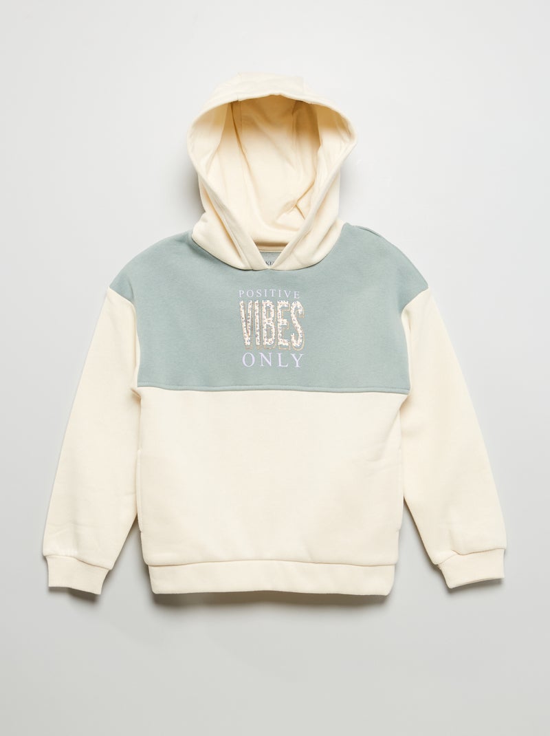 Sudadera de felpa con capucha VERDE - Kiabi
