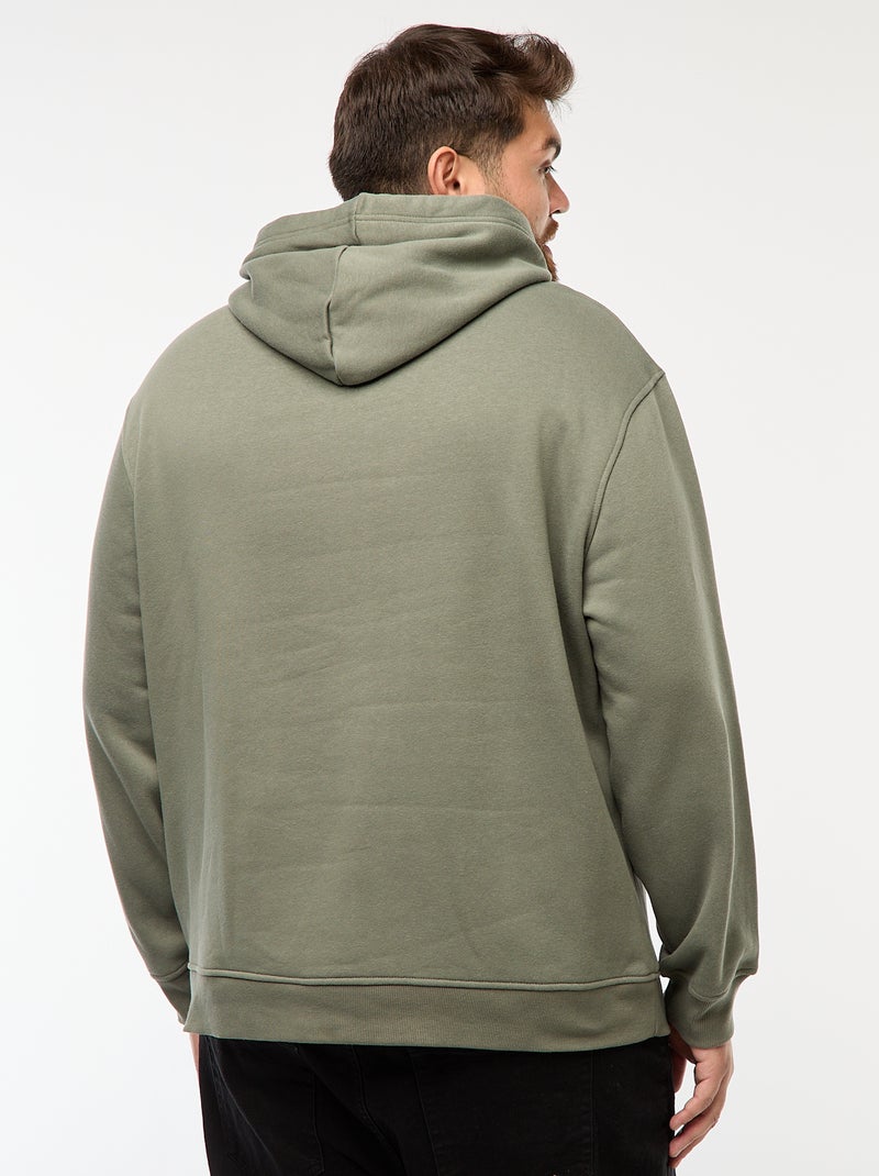 Sudadera de felpa con capucha y bolsillo canguro Verde - Kiabi