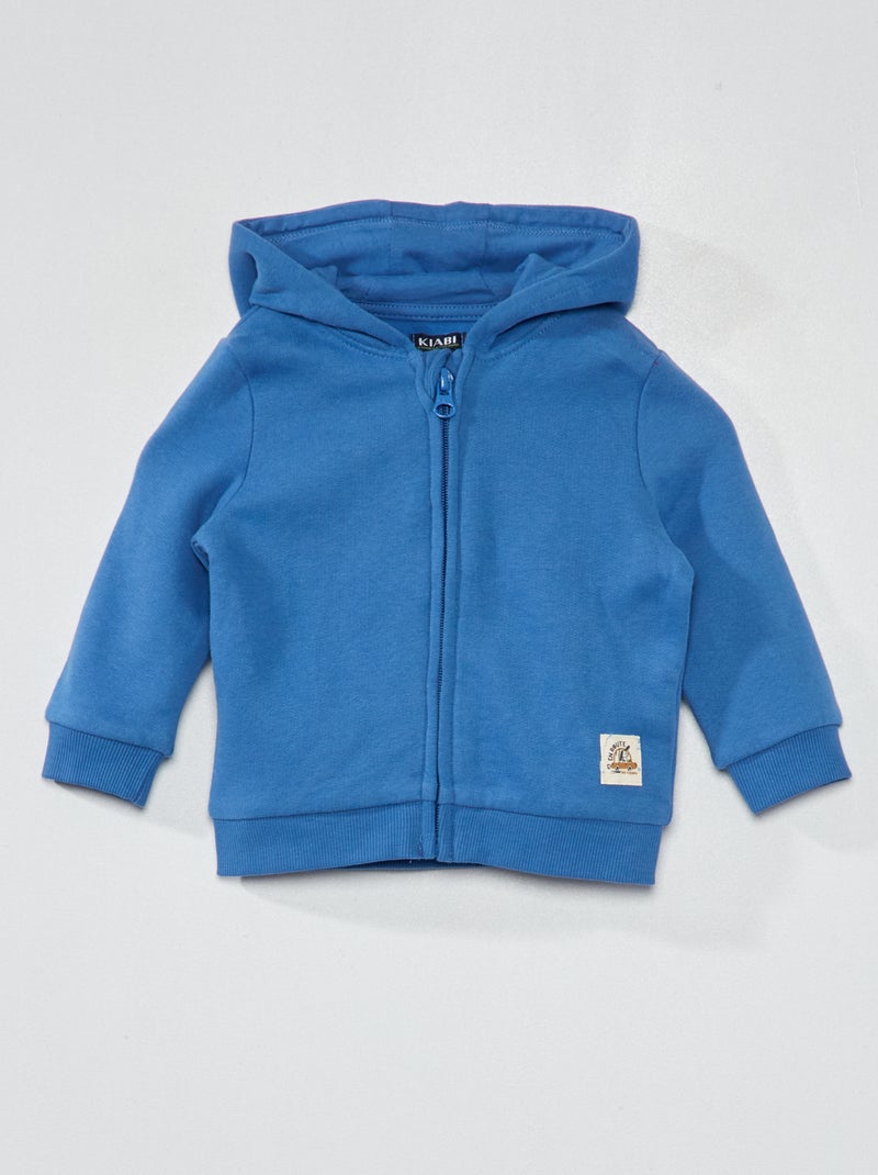 Sudadera de felpa con cremallera AZUL - Kiabi