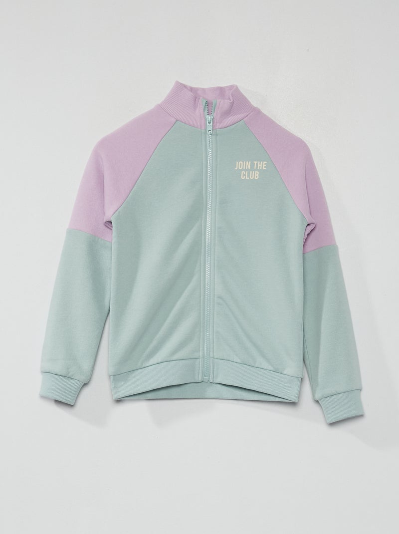 Sudadera de felpa con cremallera AZUL - Kiabi