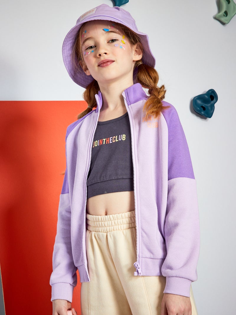 Sudadera de felpa con cremallera PURPURA - Kiabi