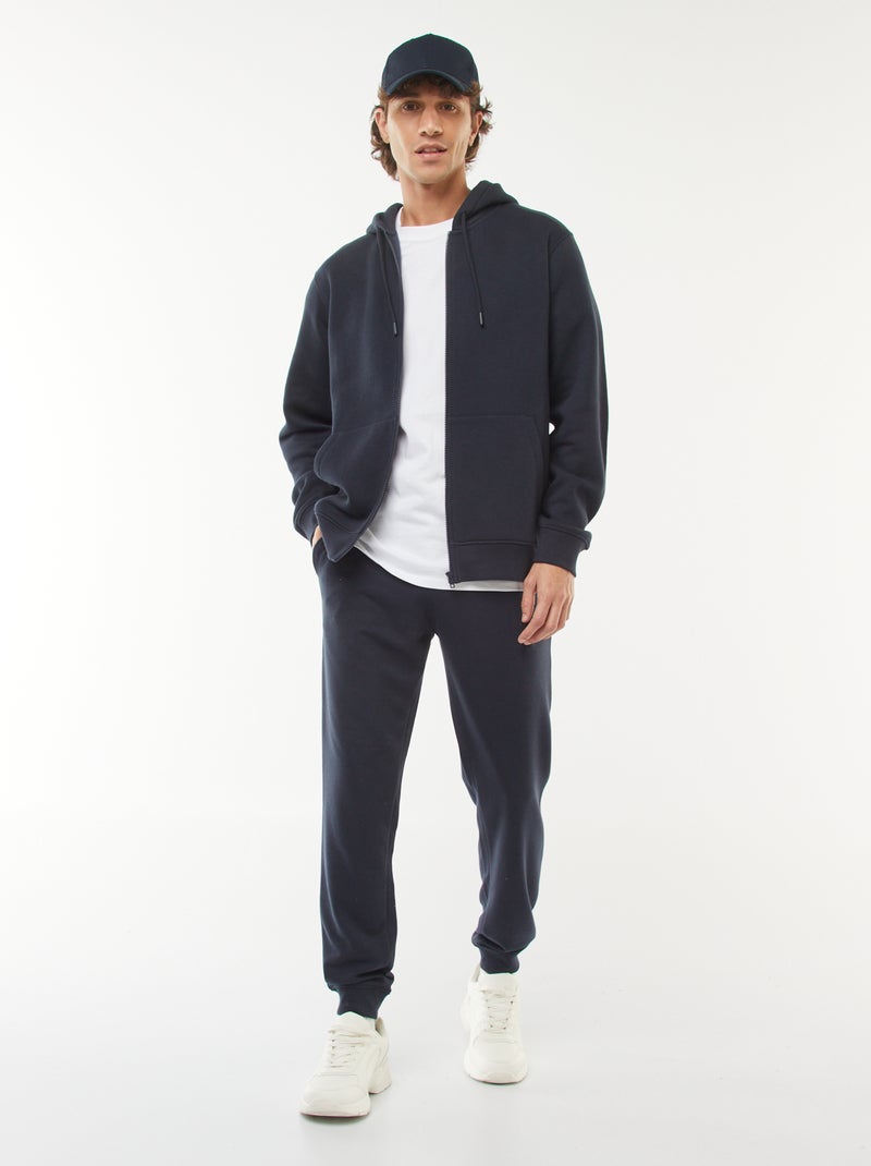 Sudadera de felpa con cremallera y capucha Azul - Kiabi