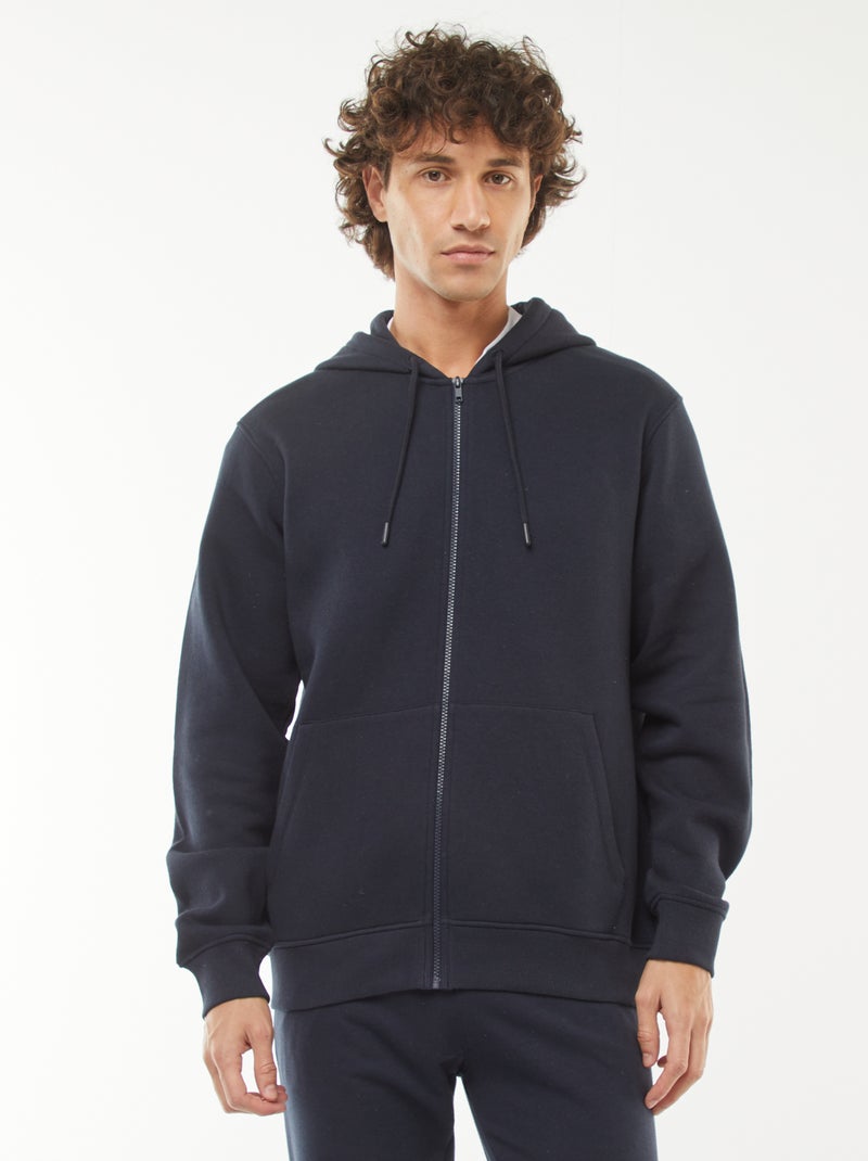 Sudadera de felpa con cremallera y capucha Azul - Kiabi